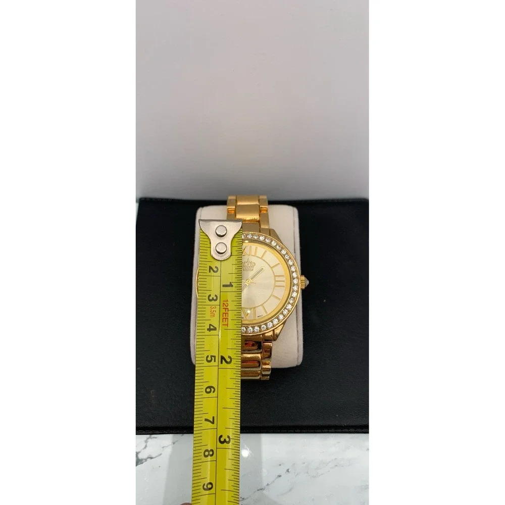 Premier Designs Womens Watch 40mm Gold Tone Dial Crystals Needs Battery